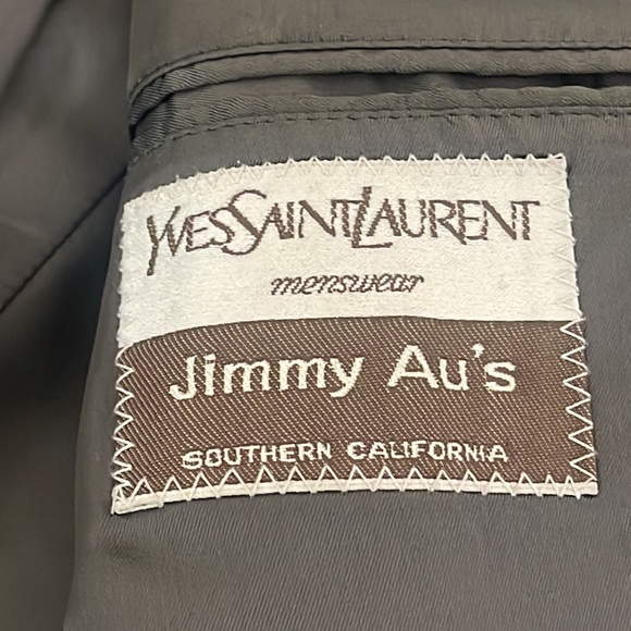 YVES SAINT LAURENT Jimmy Au’s VINTAGE Grey Herringbone Tweed Blazer Size 10 - Picture 3 of 16
